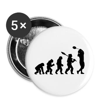 Badmintonspieler Evolution - Buttons groß 56 mm (5er Pack) - Weiß - Vorne