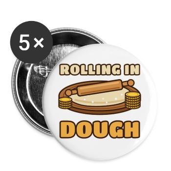 Im Teig rollen - Buttons groß 56 mm (5er Pack) - Weiß - Vorne