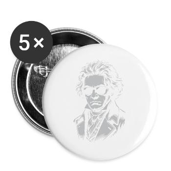Beethoven-Porträt - Buttons groß 56 mm (5er Pack) - Weiß - Vorne