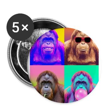 Orang-Utans Orang-Utan - Buttons groß 56 mm (5er Pack) - Weiß - Vorne