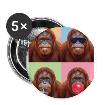 Orang-Utans Orang-Utan - Buttons groß 56 mm (5er Pack) - Weiß - Vorne