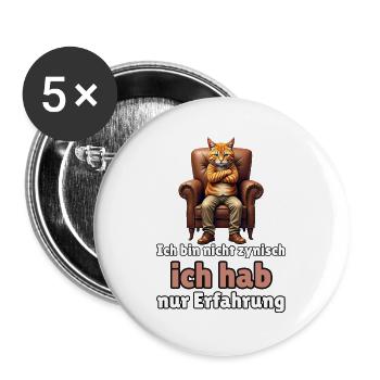 Ich bin nicht zynisch, ich hab nur Erfahrung - Buttons groß 56 mm (5er Pack) - Weiß - Vorne