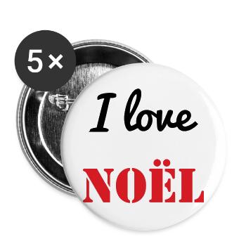 ICH LIEBE WEIHNACHTEN - Buttons groß 56 mm (5er Pack) - Weiß - Vorne