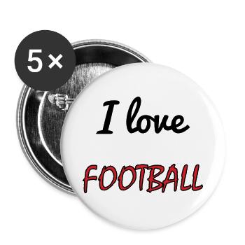 FUSSBALL. SPORT. FRANKREICH. MEISTER - Buttons groß 56 mm (5er Pack) - Weiß - Vorne