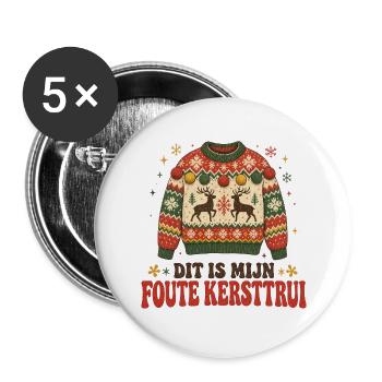 Das ist mein hässlicher Weihnachtspullover – lustiges Weihnachtsdesign - Buttons groß 56 mm (5er Pack) - Weiß - Vorne