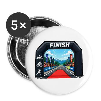 Finishlinie Sprint-Event Illustration - Buttons groß 56 mm (5er Pack) - Weiß - Vorne