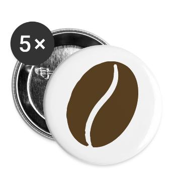 Kaffeebohne Silhouette - Buttons groß 56 mm (5er Pack) - Weiß - Vorne
