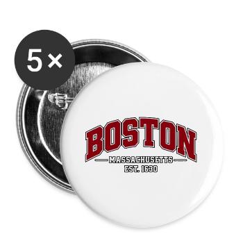 Boston - Massachusetts - Amerika - USA - Buttons groß 56 mm (5er Pack) - Weiß - Vorne
