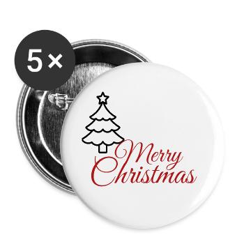 Frohe – Weihnachten – - Buttons groß 56 mm (5er Pack) - Weiß - Vorne