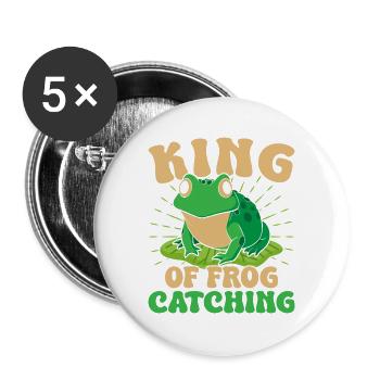 Frog Catcher King Of Frog - Buttons groß 56 mm (5er Pack) - Weiß - Vorne