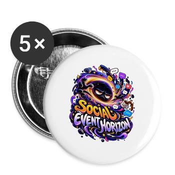 Soziales Event-Horizont - Buttons groß 56 mm (5er Pack) - Weiß - Vorne
