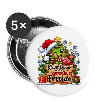 Kleine Dinge, große Freude - Buttons groß 56 mm (5er Pack) - Weiß - Vorne