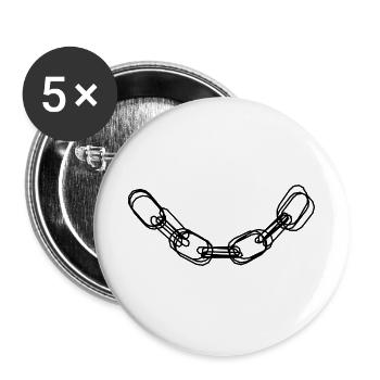 Kette handgezeichnet - Buttons groß 56 mm (5er Pack) - Weiß - Vorne