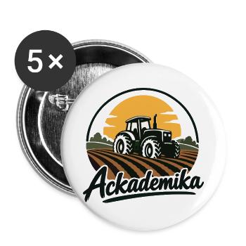 Ackademika - Akademiker - Wortspiel - Buttons groß 56 mm (5er Pack) - Weiß - Vorne