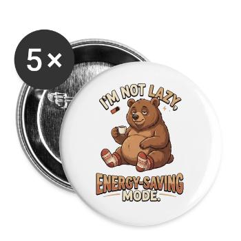 Bear im Energiesparmodus - Buttons groß 56 mm (5er Pack) - Weiß - Vorne