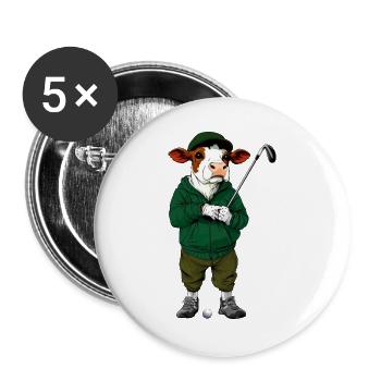 Golf Kuh - Buttons groß 56 mm (5er Pack) - Weiß - Vorne
