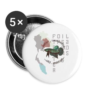 Betta smaragdina  - Buttons groß 56 mm (5er Pack) - Weiß - Vorne