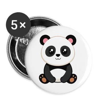 Süßer Baby-Panda - Buttons groß 56 mm (5er Pack) - Weiß - Vorne