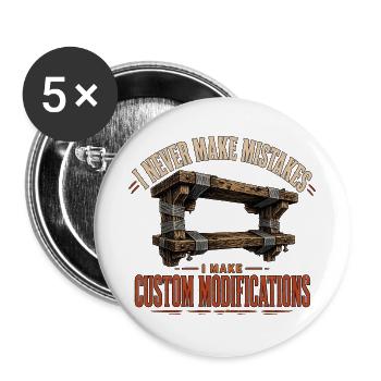 I never make mistakes humor - Buttons groß 56 mm (5er Pack) - Weiß - Vorne