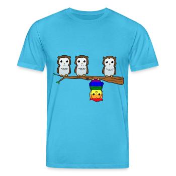 LGBT Owl - Stanley/Stella Unisex Bio-T-Shirt CREATOR  - Aquablau - Vorne - Alina (178cm) & Michal (187cm)