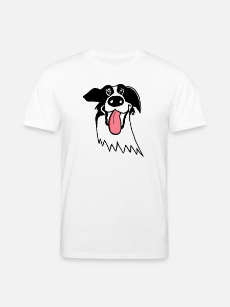 Border Collie mignon - T-shirt bio CREATOR Stanley/Stella Unisexe - blanc