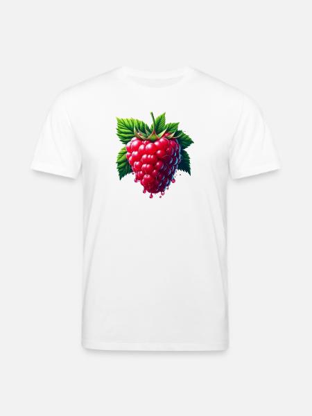 Runny leafy raspberry - Stanley/Stella CREATOR Unisex Organic T-Shirt - white