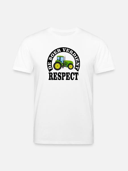 Farmers deserve respect - Stanley/Stella CREATOR Unisex Organic T-Shirt - white