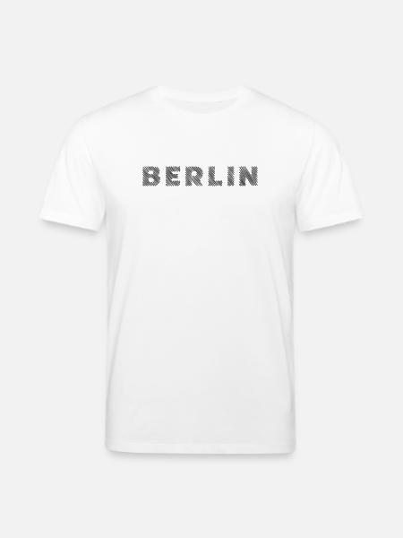 Berlin German Capital Hatching Letter - Stanley/Stella CREATOR Unisex Organic T-Shirt - white