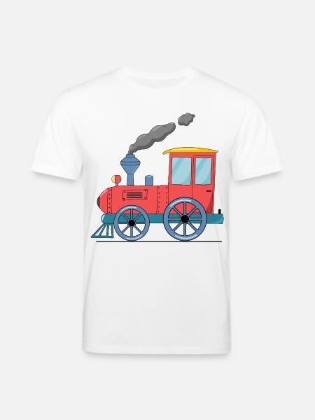 Children's train railway pink - Stanley/Stella CREATOR Unisex Organic T-Shirt - white