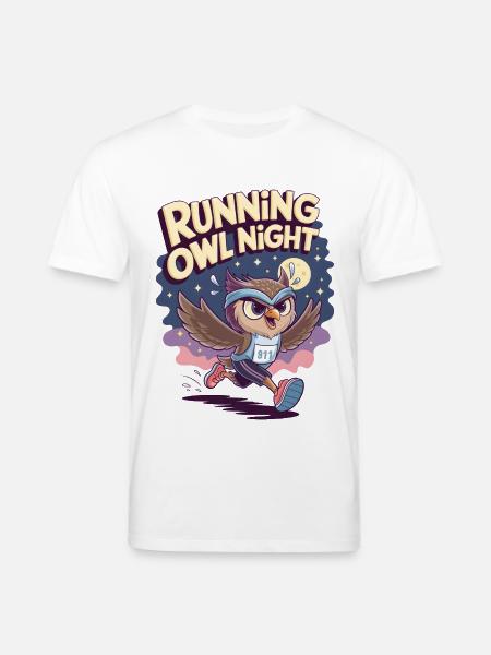 Running Owl Night - Stanley/Stella CREATOR Unisex Organic T-Shirt - white
