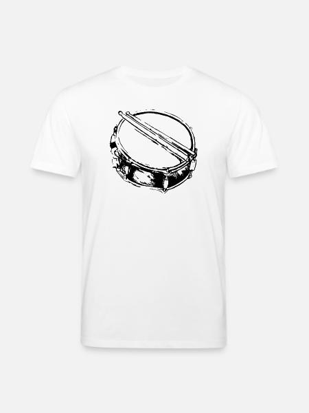 Snare - Drum - Percussion - Music - Stanley/Stella CREATOR Unisex Organic T-Shirt - white