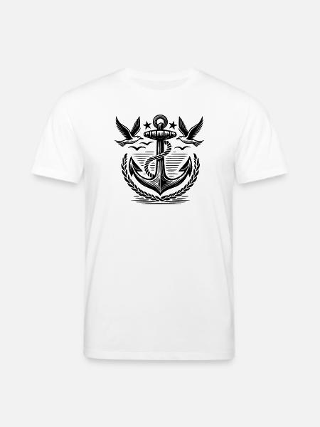 Anchor Seagulls Logo - Stanley/Stella CREATOR Unisex Organic T-Shirt - white