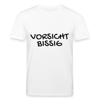 Vorsicht Bissig Mundschutz Nasenschutz - Stanley/Stella Unisex Bio-T-Shirt CREATOR  - Weiß - Vorne - Alina (178cm) & Michal (187cm)
