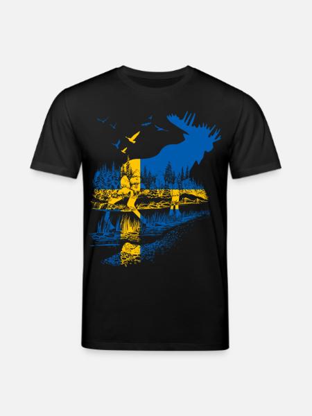SWEDEN MOOSE - Stanley/Stella CREATOR Unisex Organic T-Shirt - black