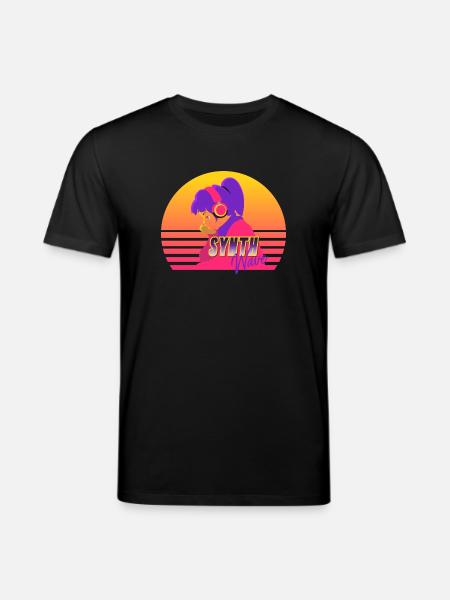 Synthwave Girl - Stanley/Stella CREATOR Unisex Organic T-Shirt - black
