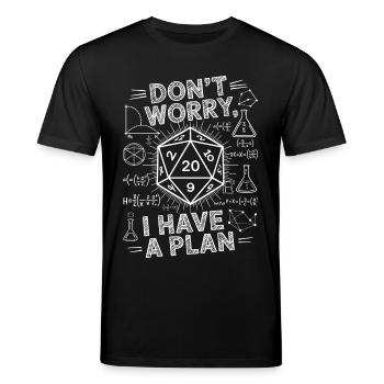 Dont worry i have a plan D20 Würfel - Stanley/Stella Unisex Bio-T-Shirt CREATOR  - Schwarz - Vorne - Alina (178cm) & Michal (187cm)