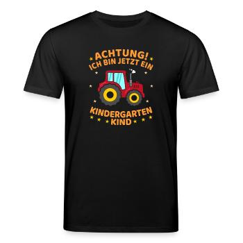 Ich Bin Jetzt Ein Kindergartenkind Traktor - Stanley/Stella Unisex Bio-T-Shirt CREATOR  - Schwarz - Vorne - Alina (178cm) & Michal (187cm)