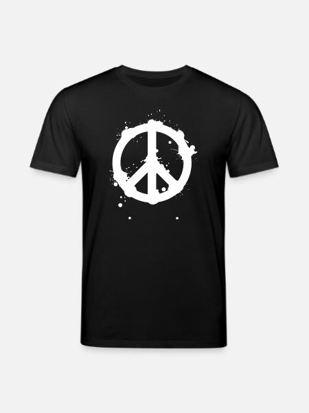 Peace Splash Guerrilla Print Style - Stanley/Stella CREATOR Unisex Organic T-Shirt - black