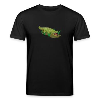 Krokodil - Stanley/Stella Unisex Bio-T-Shirt CREATOR  - Schwarz - Vorne - Alina (178cm) & Michal (187cm)