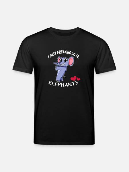 J'aime les éléphants - T-shirt bio CREATOR Stanley/Stella Unisexe - noir