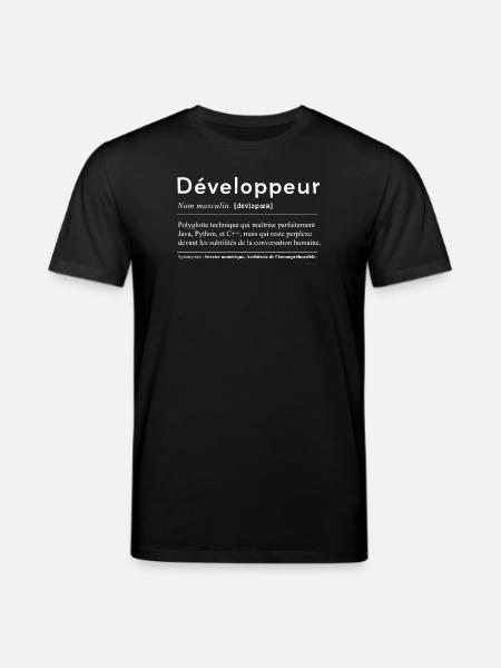 Codeur Polyglotte et Humour Technique - T-shirt bio CREATOR Stanley/Stella Unisexe - noir