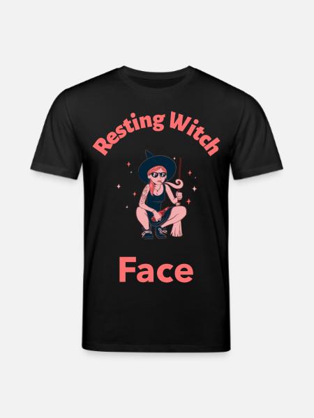Resting Witch Face Illustration Tee - Stanley/Stella Unisex Bio-T-Shirt CREATOR - Schwarz
