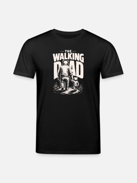 Walking Dad Mit Kleinem Bären - Stanley/Stella Unisex Bio-T-Shirt CREATOR - Schwarz