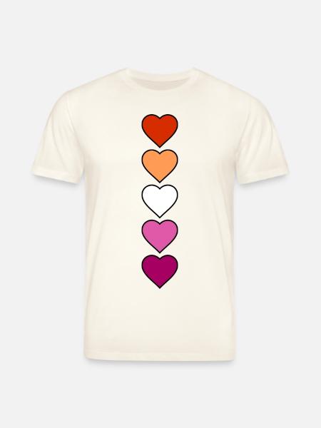 Lesbian Lesbian Hearts - Stanley/Stella CREATOR Unisex Organic T-Shirt - natural white