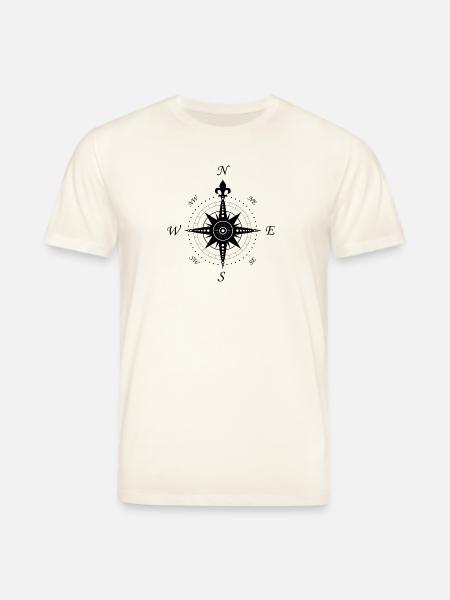 Wind Rose - compass - retro - Stanley/Stella CREATOR Unisex Organic T-Shirt - natural white