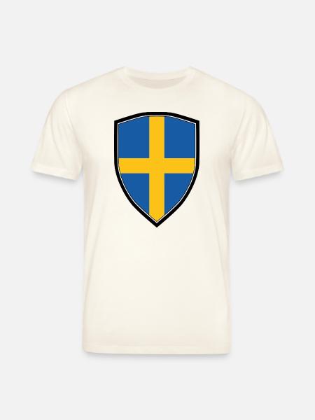 SWEDEN FLAG SHIELD - T-shirt bio CREATOR Stanley/Stella Unisexe - blanc nature