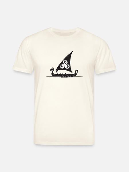 Viking Ship Triskel Sail - Stanley/Stella CREATOR Unisex Organic T-Shirt - natural white
