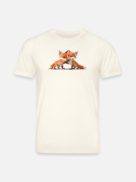Renardeaux low-poly - T-shirt bio CREATOR Stanley/Stella Unisexe - blanc nature
