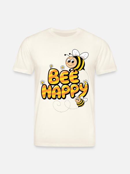 Bee Happy - Stanley/Stella CREATOR Unisex Organic T-Shirt - natural white
