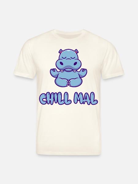 Chill Mal Hippo Meditation - Stanley/Stella Unisex Bio-T-Shirt CREATOR  - Naturweiß 